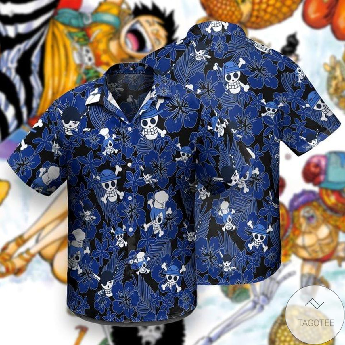 Monkey D. Luffy One Piece Skull Blue Summer Hawaiian Shirt