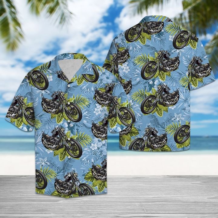 Motorbike Hawaiian Shirt Summer Button Up