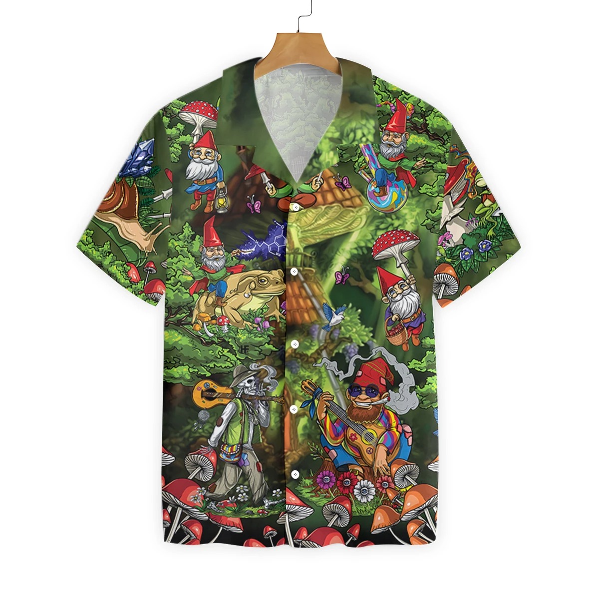 Mushroom Gnome Hippie Hawaiian Shirt