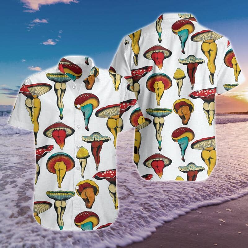 Mushroom Hawaiian Shirt Summer Button Up