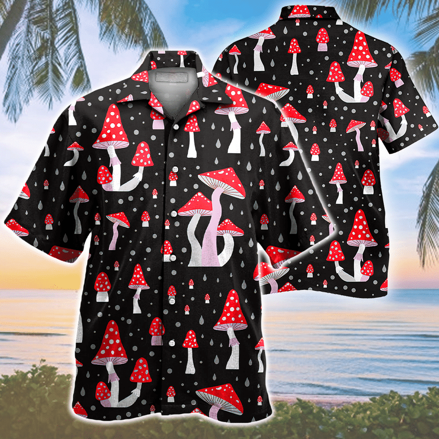 Mushroom Pattern Hawaiian Shirt