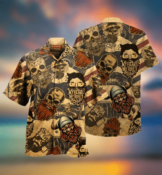 My Beard My Rules Skull Hawaiian Shirt