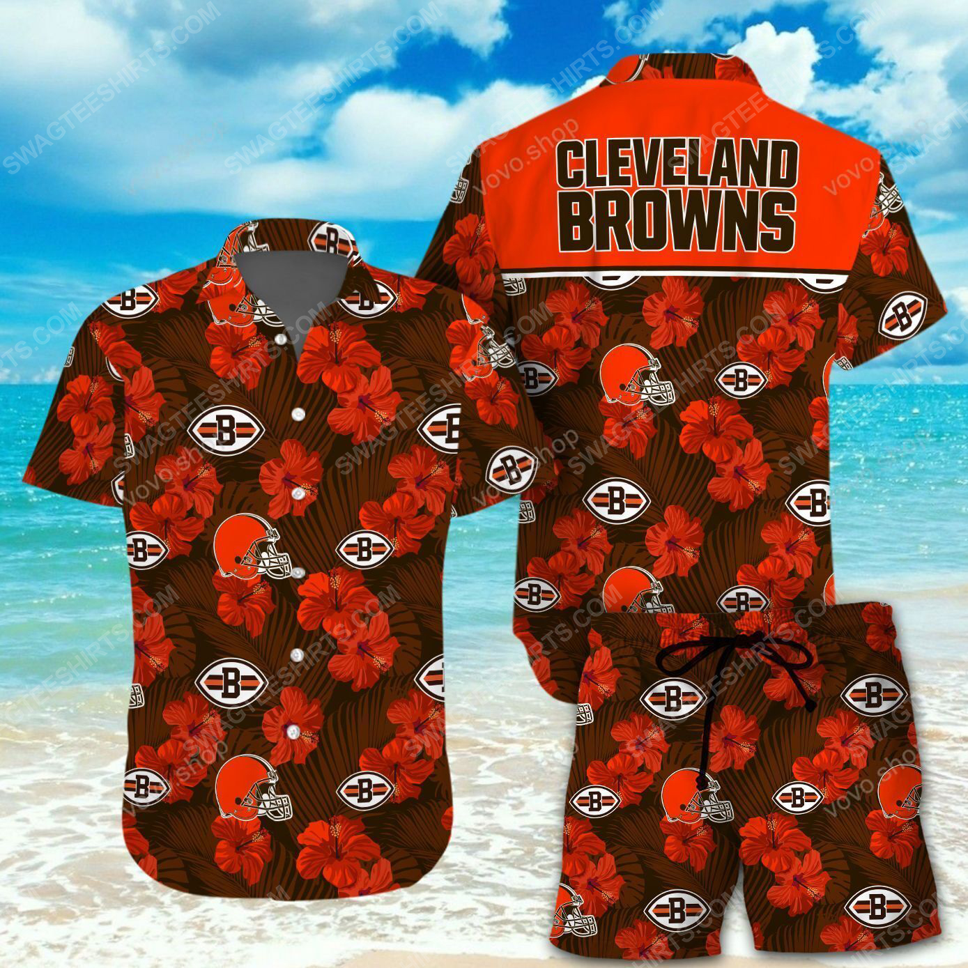 National Football League Cleveland Browns Printing Hawaiian Shirt