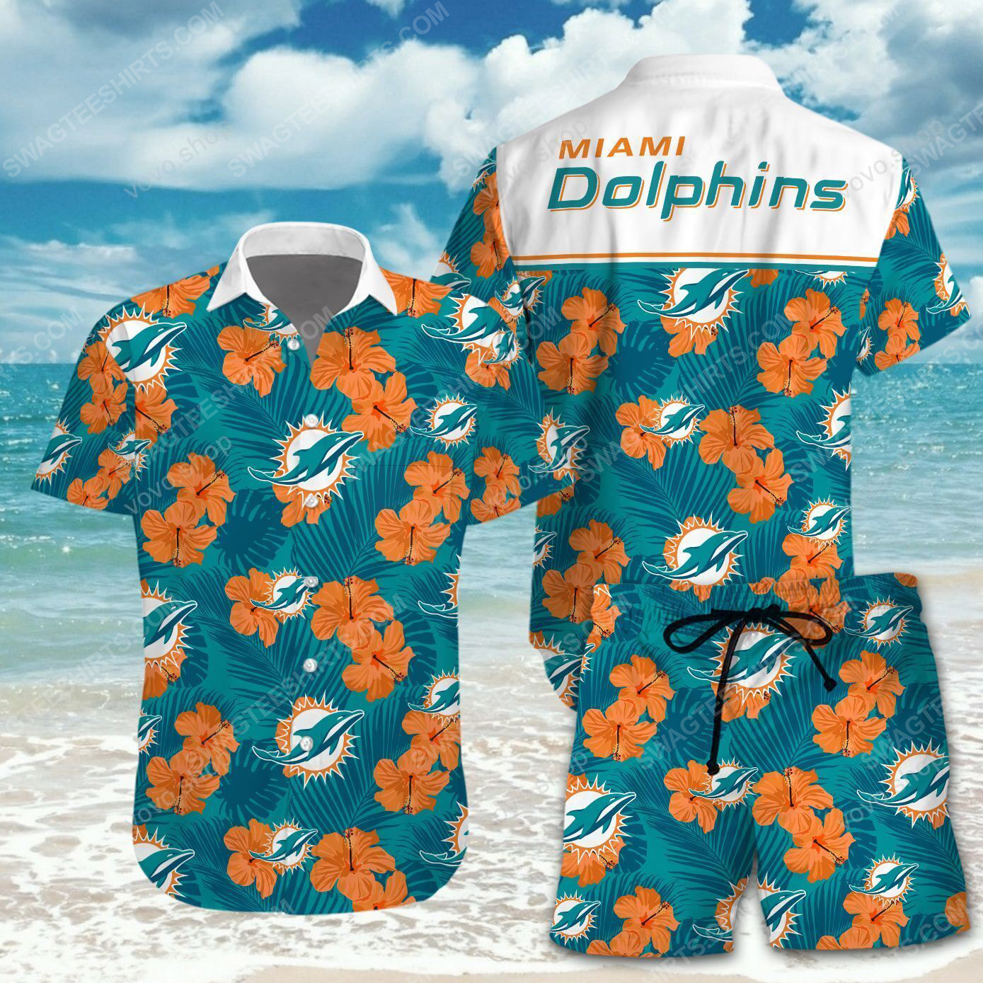 National Football League Miami Dolphins Printing Hawaiian Shirt