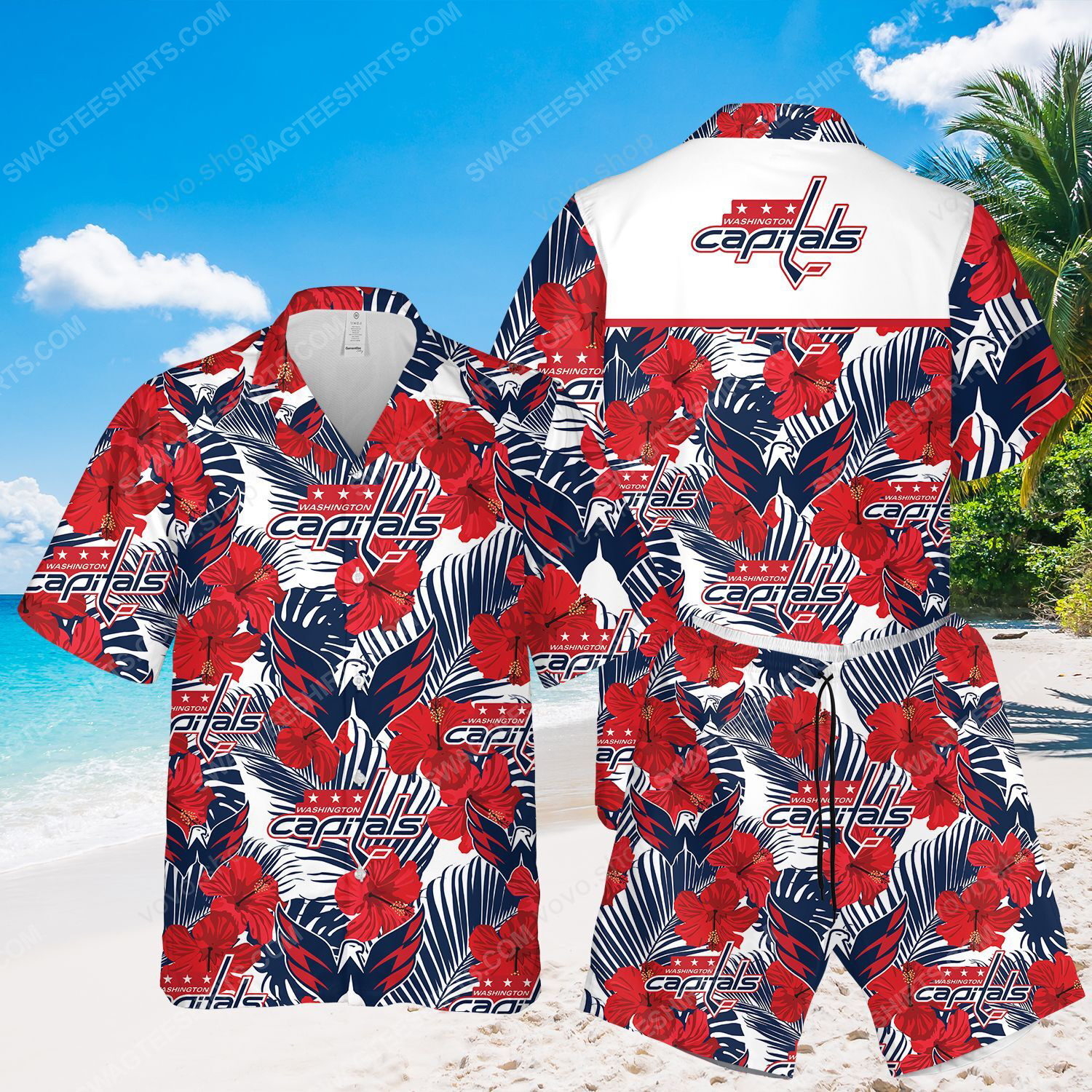 National Hockey League Washington Capitals Printing Hawaiian Shirt