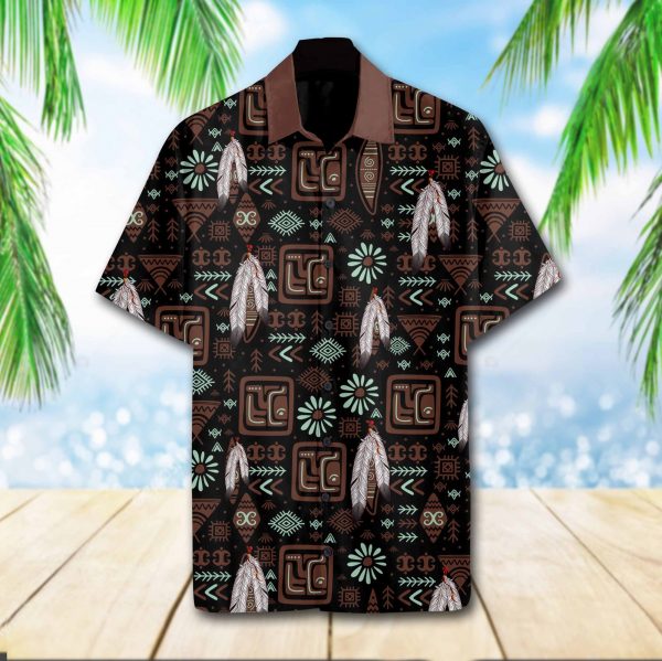 Native Pattern Hawaiian Shirt Summer Button Up