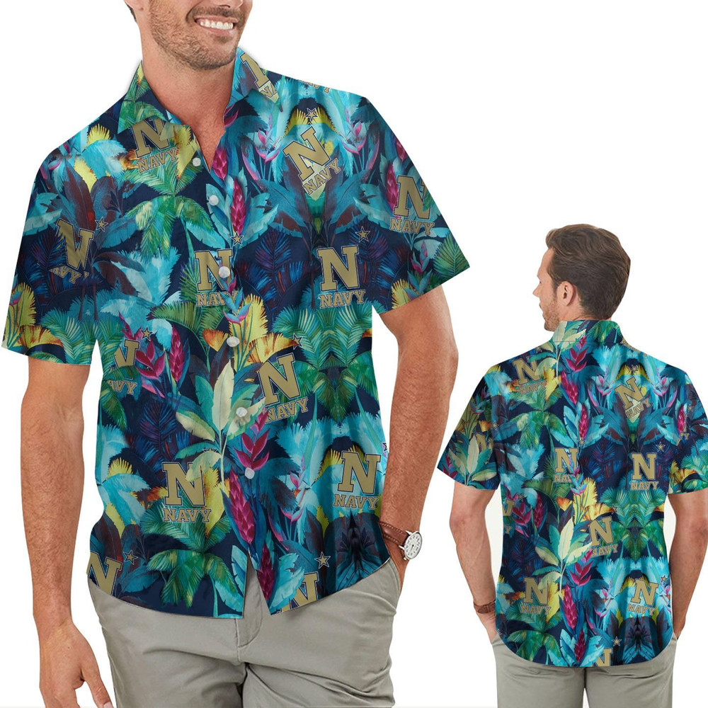 Navy Midshipmen Floral Tropical Hawaiian Shirt Hot Trendy Summer 2024