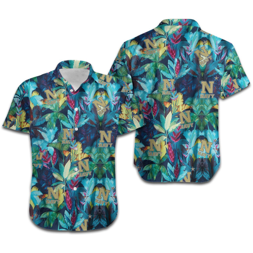 Navy Midshipmen Floral Tropical Hawaiian Shirt Hot Trendy Summer 2024