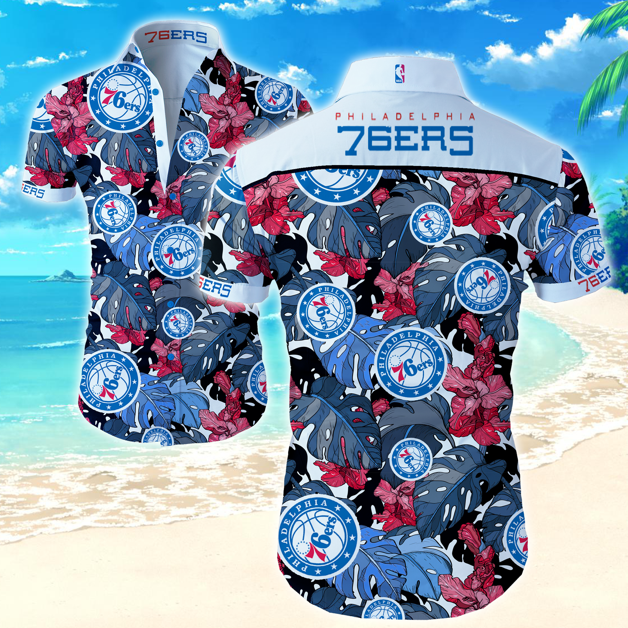 Nba Philadelphia 76Ers Hawaiian Hawaiian Shirt Summer Button Up