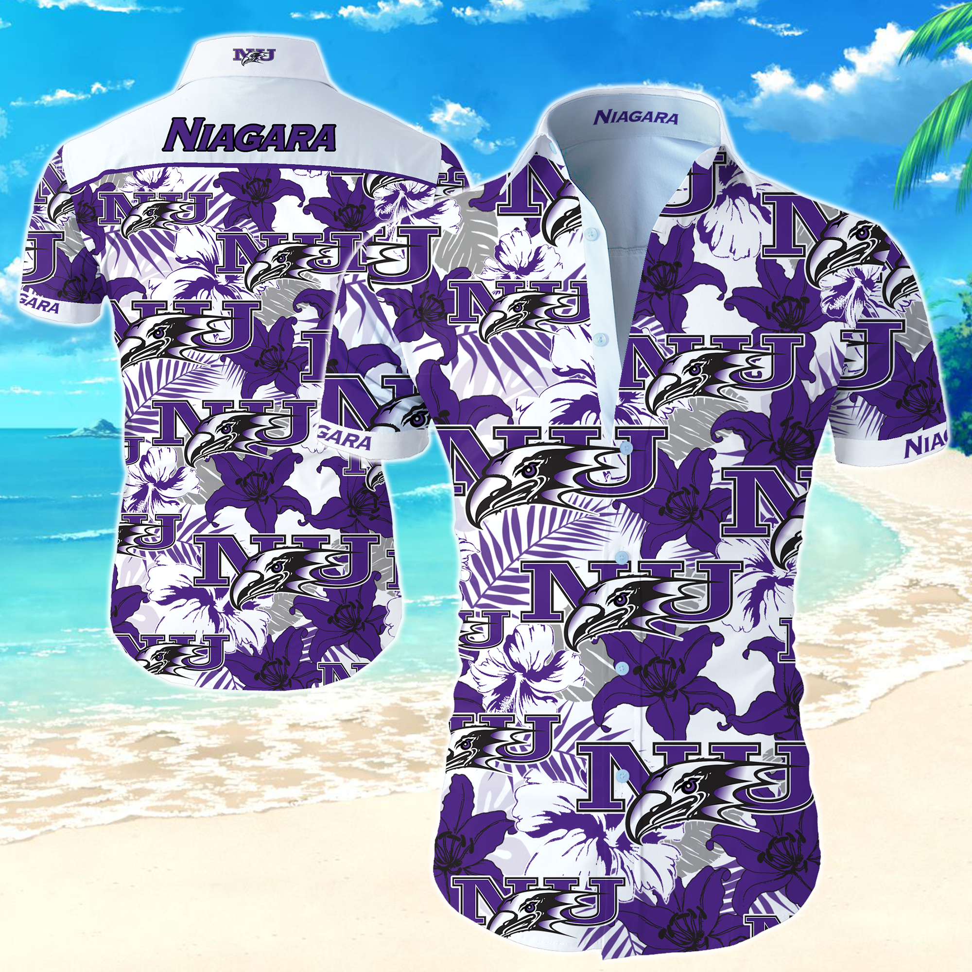 Ncaa Niagara Purple Eagles Hawaiian Shirt Summer Button Up