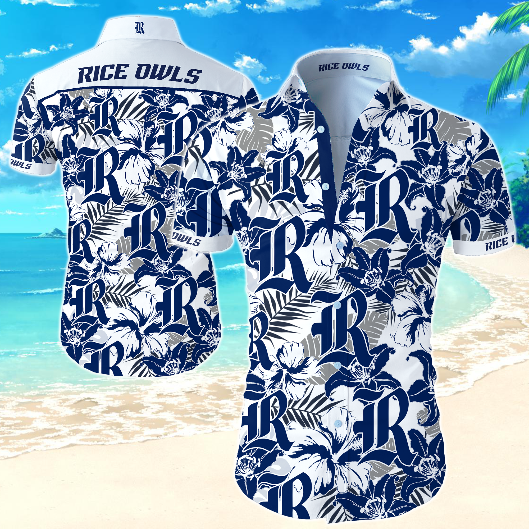 Ncaa Rice Owls Hawaiian Shirt Summer Button Up