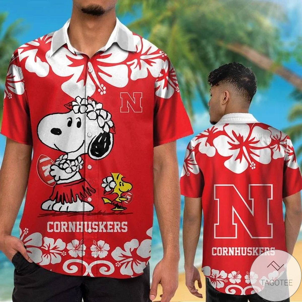 Nebraska Cornhuskers & Snoopy Hawaiian Shirt