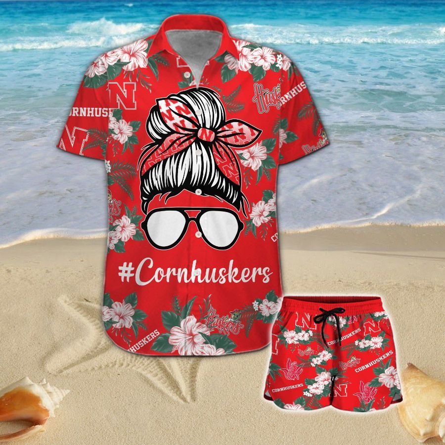 Nebraska Cornhuskers Girl Messy Bun Hawaiian Shirt Hot Trendy Summer 2024