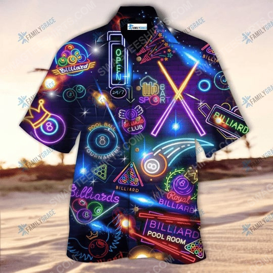 Neon Billiards Club Summer Vacation Hawaiian Shirt