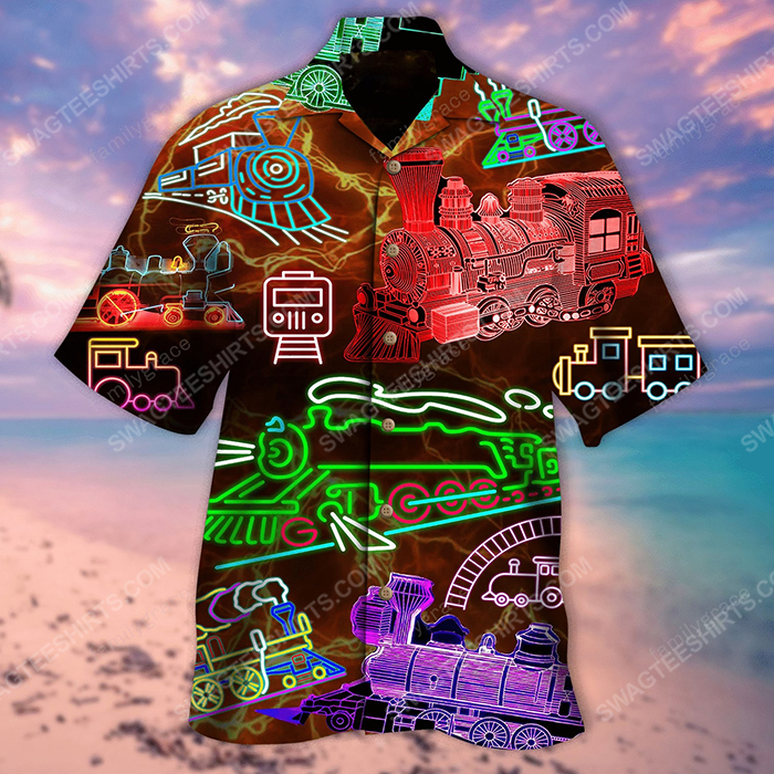 Neon On A Train Summer Vacation Hawaiian Shirt