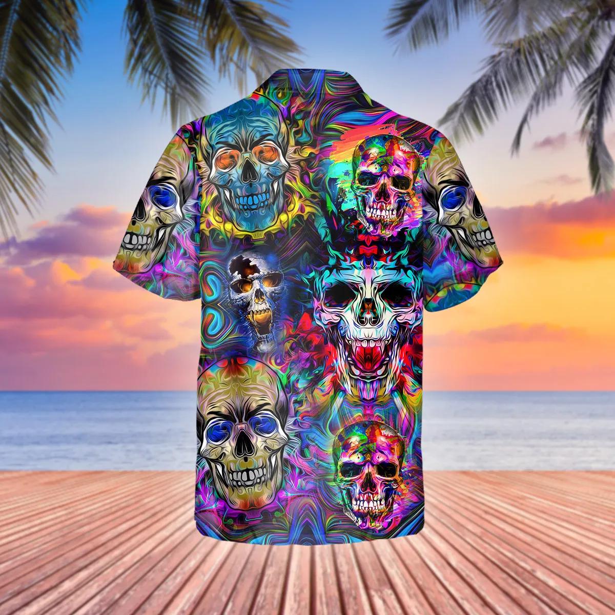 Neon Skull Hawaiian Shirt – Best Clothing For You