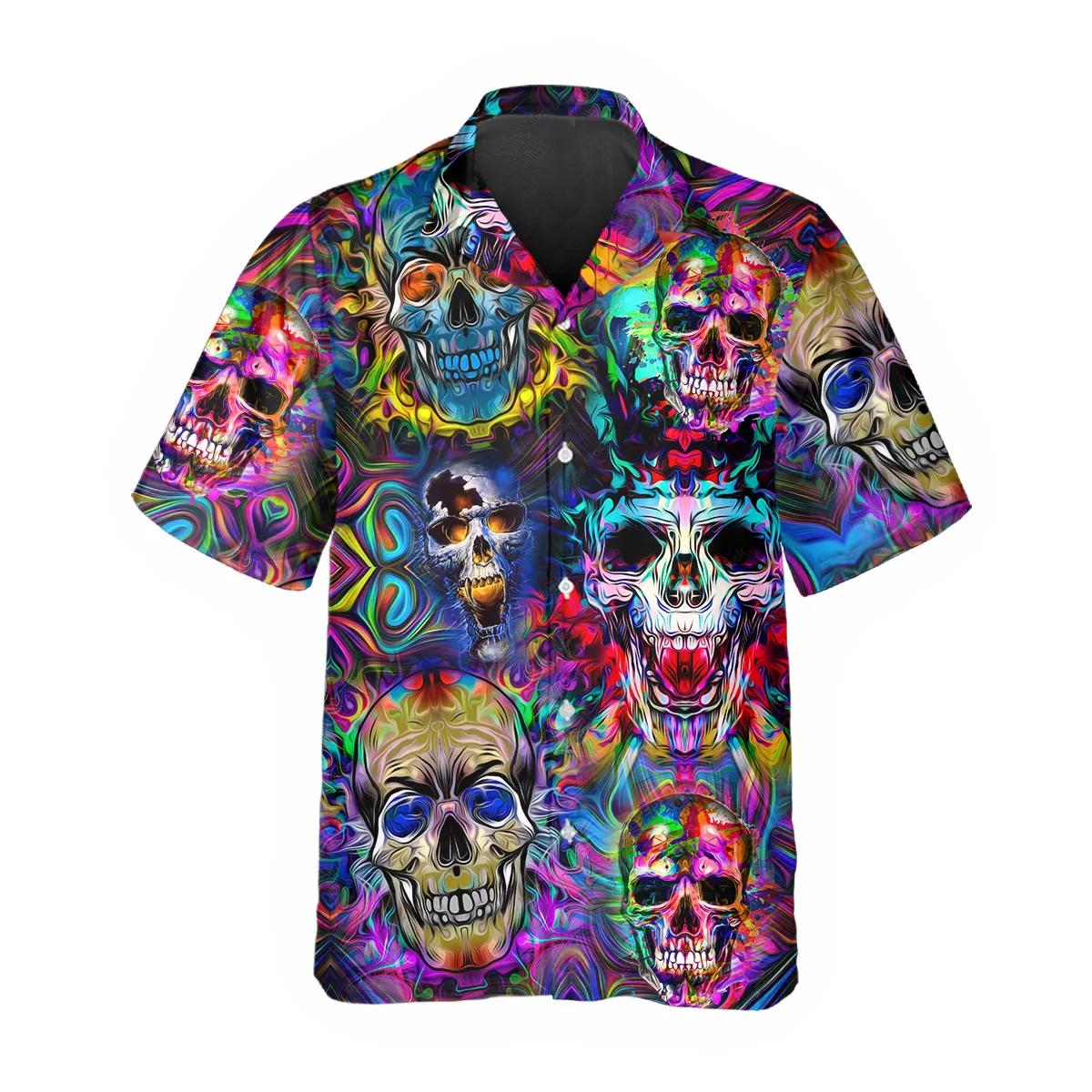 Neon Skull Hawaiian Shirt – Best Clothing For You