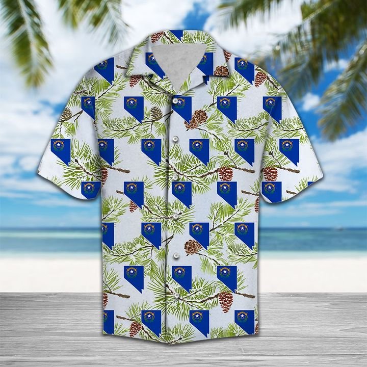 Nevada Singleleaf Pinyon Pine Hawaiian Shirt Summer Button Up