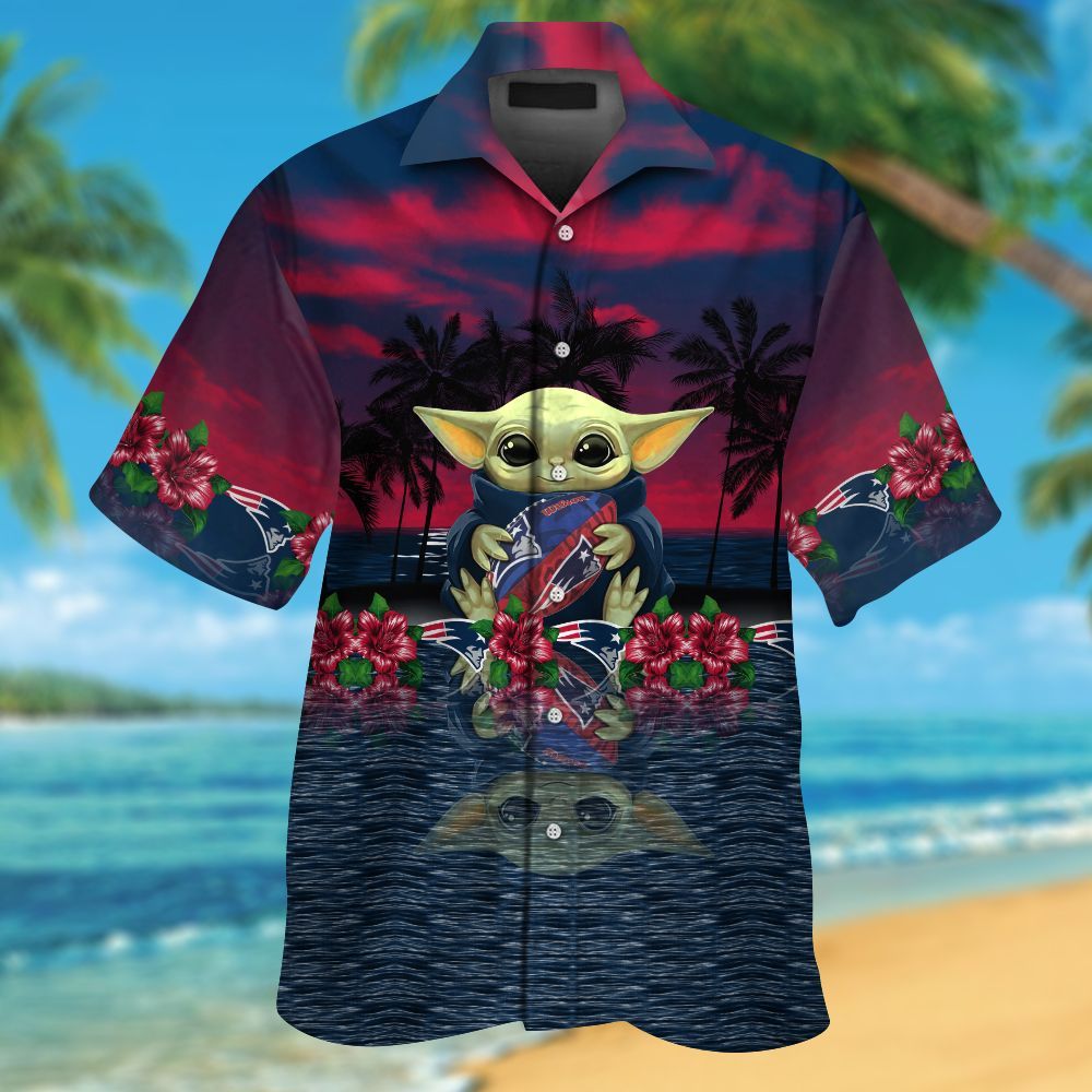 New England Patriots & Baby Yoda Hawaiian Shirt Hot Trendy Summer 2024