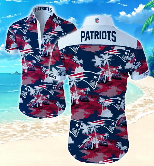 New England Patriots Coconut Tree Hawaiian Shirt Summer Button Up