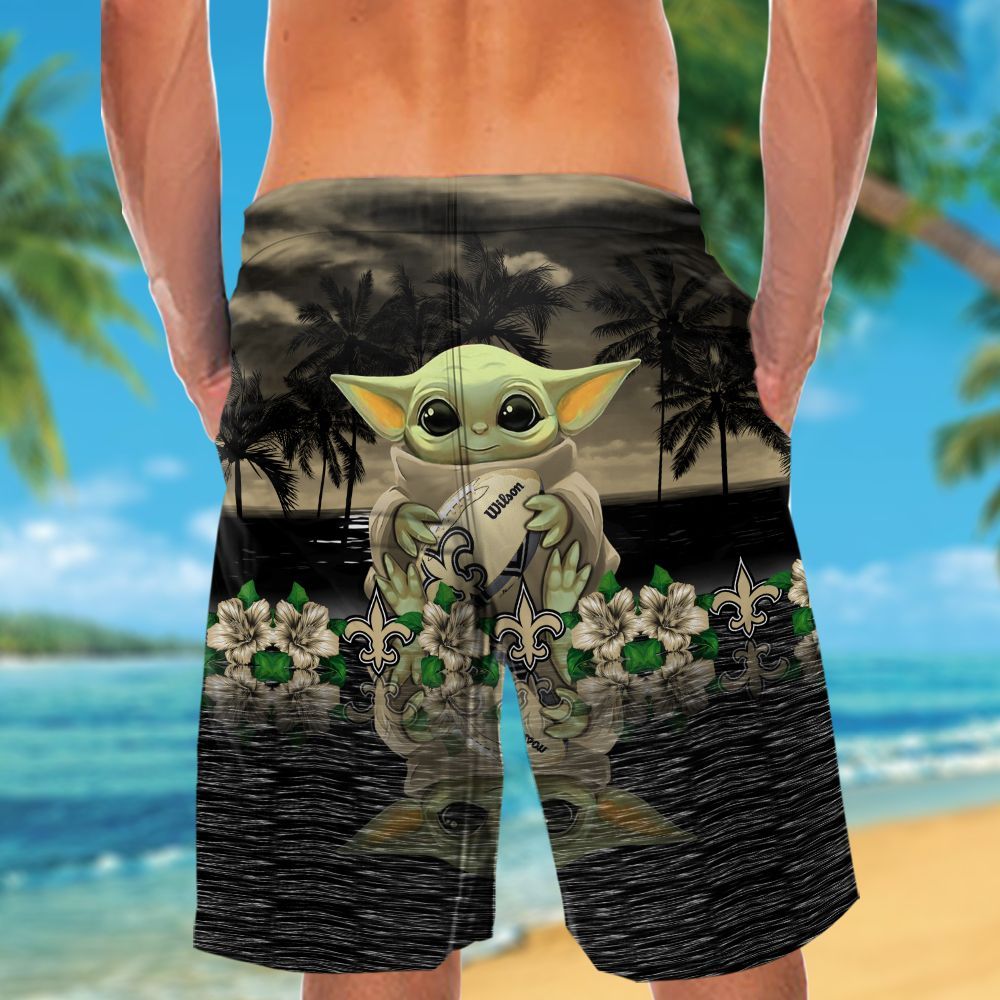 New Orleans Saints & Baby Yoda Hawaiian Shirt Hot Trendy Summer 2024