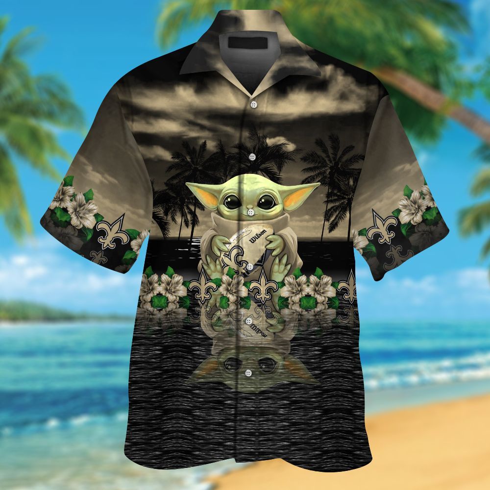 New Orleans Saints & Baby Yoda Hawaiian Shirt Hot Trendy Summer 2024