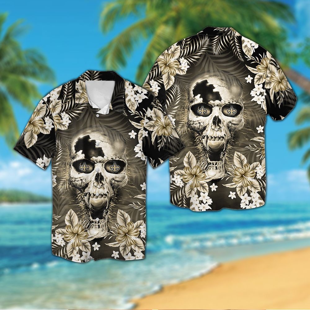 New Orleans Saints Skull Hawaiian Shirt Hot Trendy Summer 2024