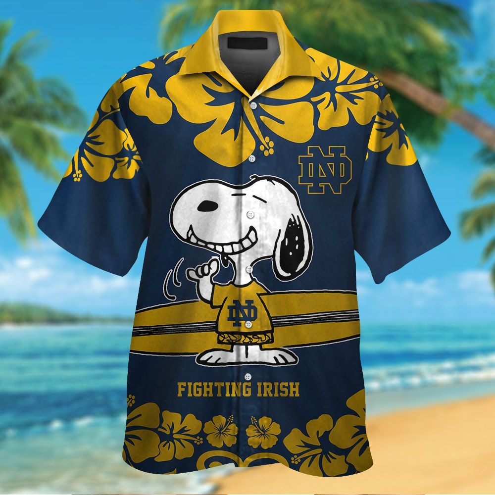 Notre Dame Fighting Irish & Snoopy Hawaiian Shirt Hot Trendy Summer 2024