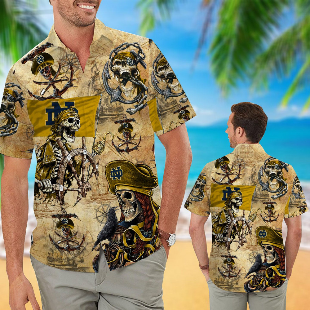 Notre Dame Fighting Irish Pirates Retro Hawaiian Shirt Hot Trendy Summer 2024