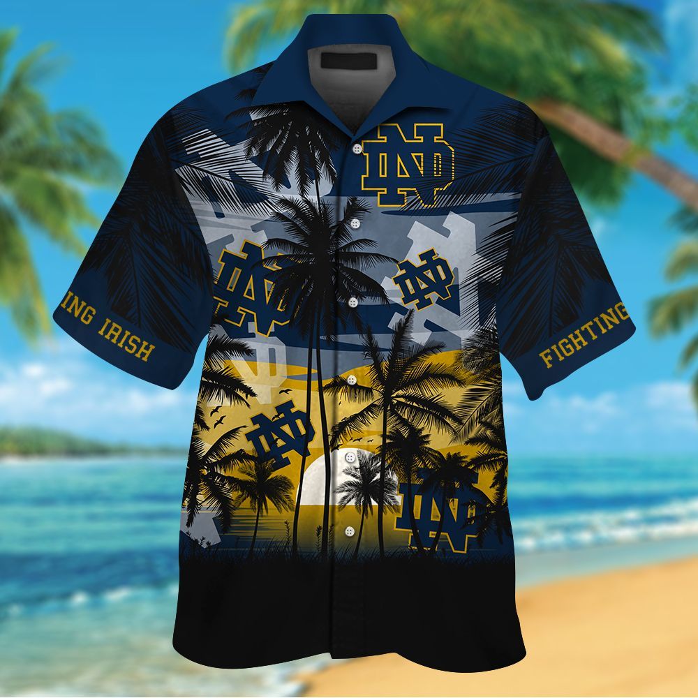 Notre Dame Fighting Irish Tropical Hawaiian Shirt Hot Trendy Summer 2024