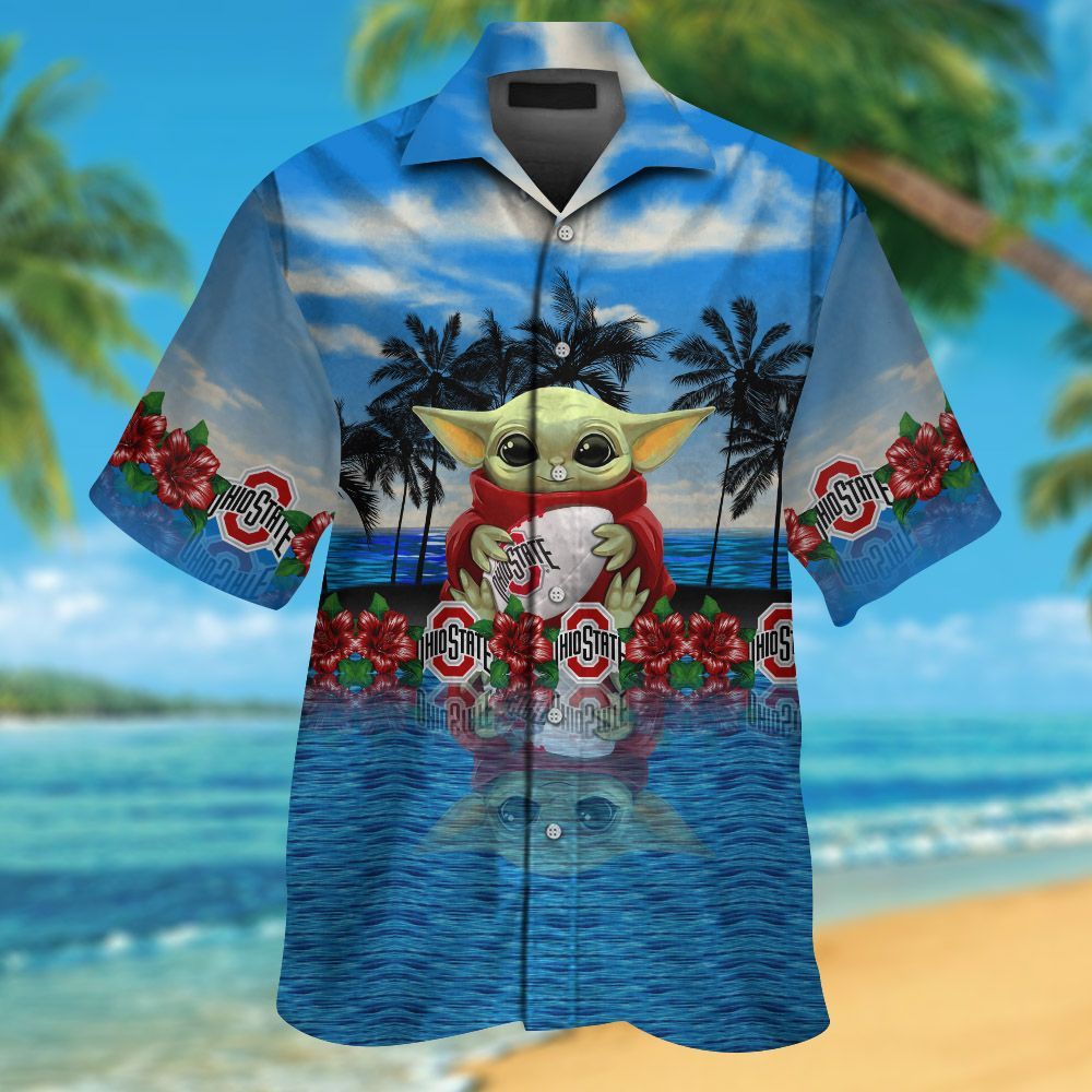 Ohio State Buckeyes & Baby Yoda Hawaiian Shirt Hot Trendy Summer 2024