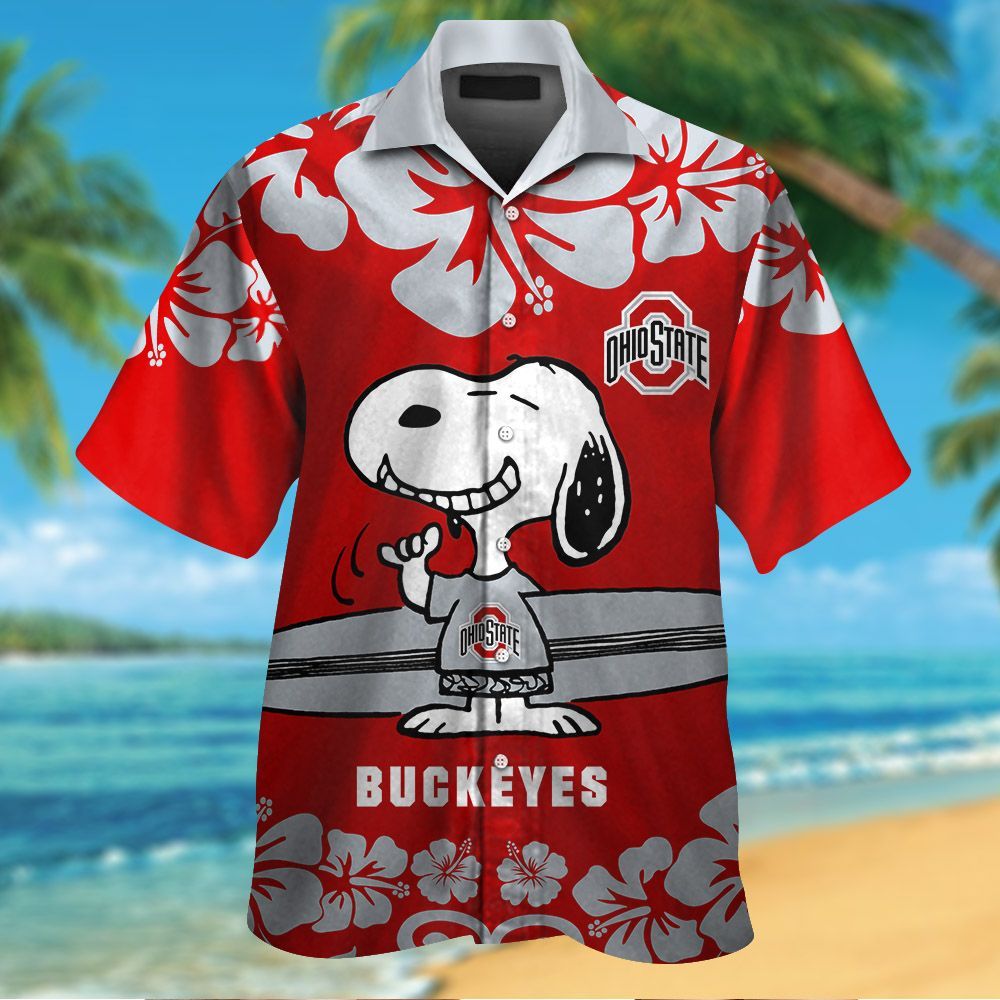 Ohio State Buckeyes & Snoopy Hawaiian Shirt Hot Trendy Summer 2024