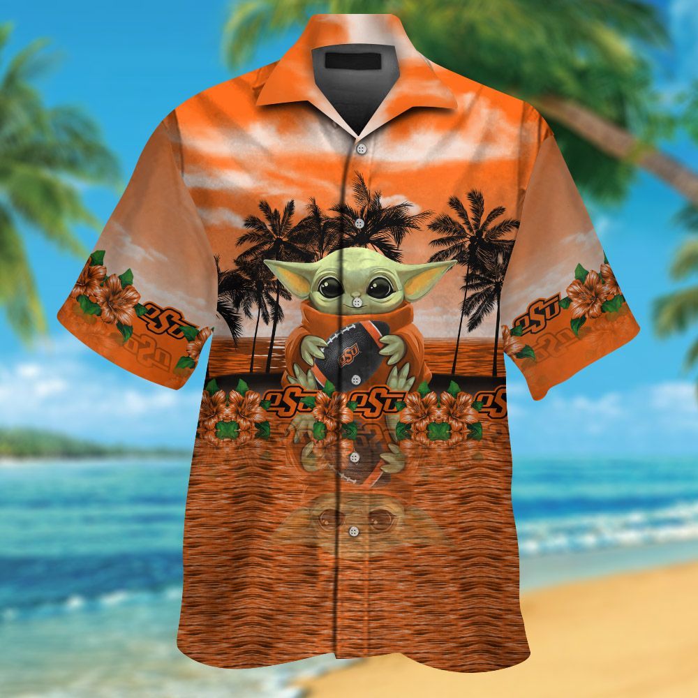 Oklahoma State Cowboys & Baby Yoda Hawaiian Shirt Hot Trendy Summer 2024