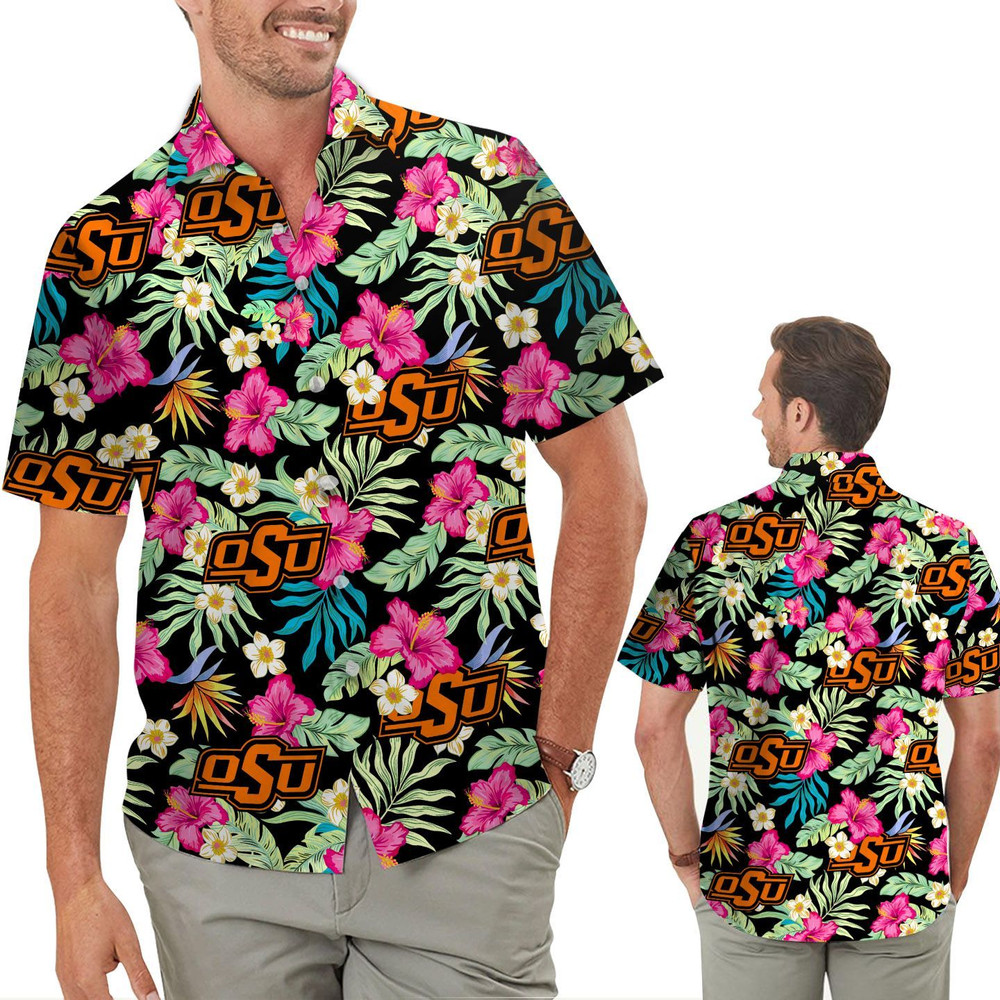 Oklahoma State Cowboys Hibiscus Hawaiian Shirt Hot Trendy Summer 2024