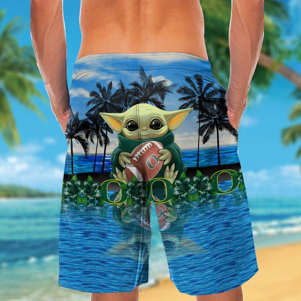 Oregon Ducks & Baby Yoda Hawaiian Shirt Hot Trendy Summer 2024