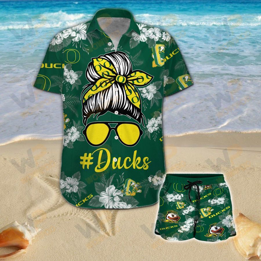 Oregon Ducks Girl Messy Bun Hawaiian Shirt Hot Trendy Summer 2024