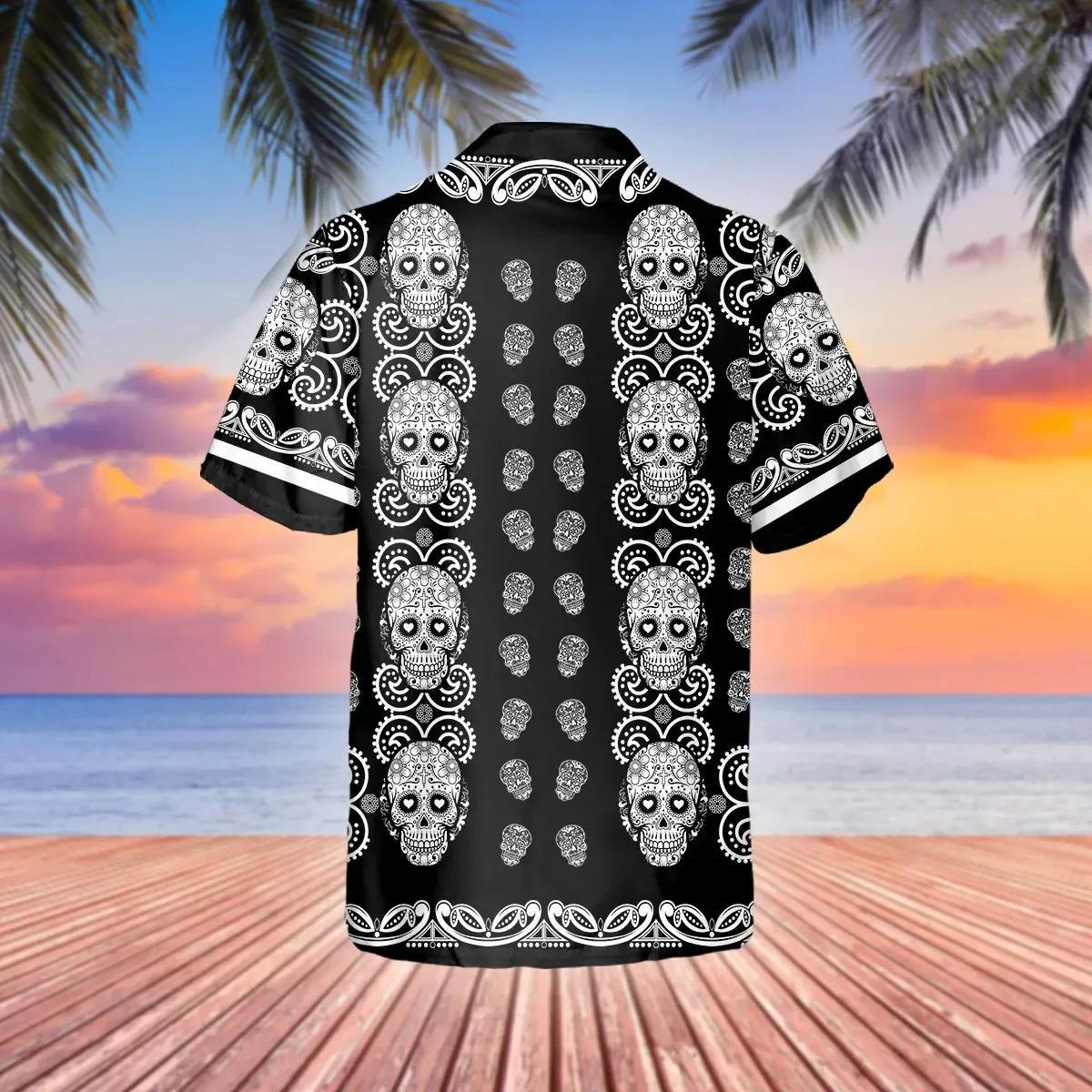 Pattern Color Black Skull Hawaiian Shirt – Best Clothing For You