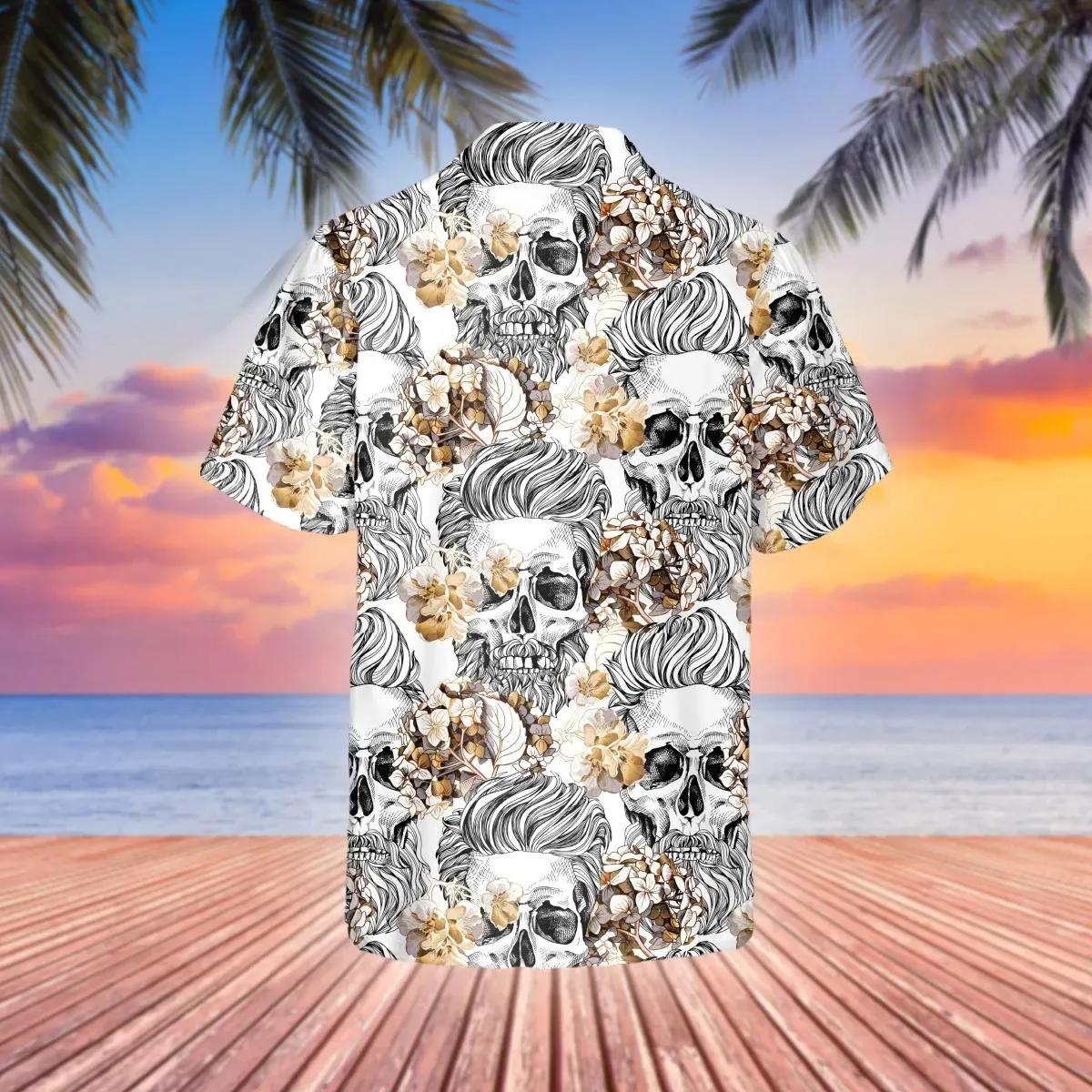 Pattern Flower Happy Summer Skull Hawaiian Shirt – Best Clothing For You