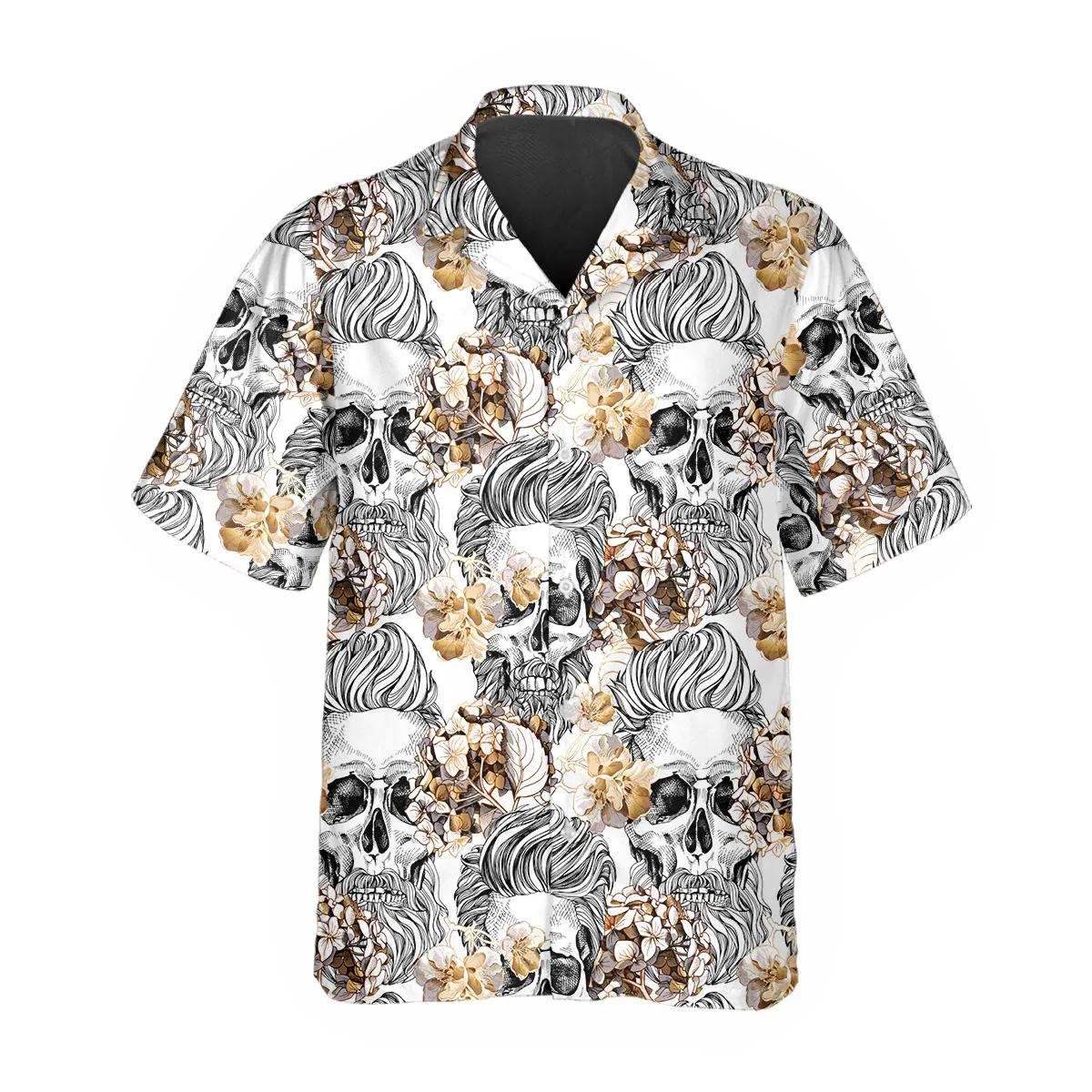 Pattern Flower Happy Summer Skull Hawaiian Shirt – Best Clothing For You