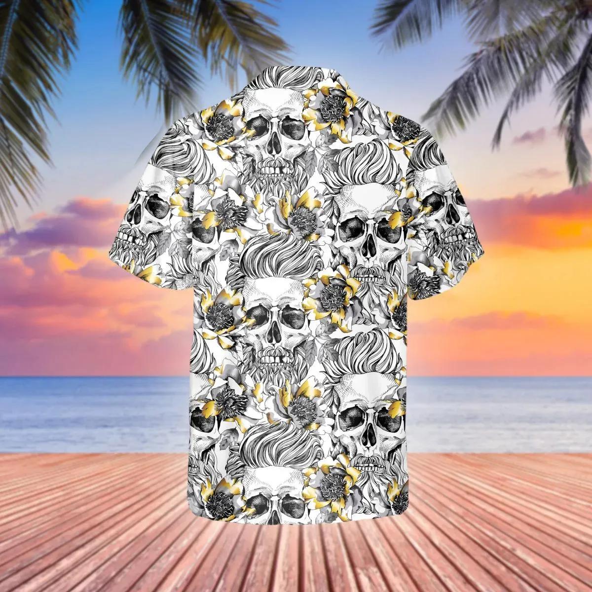 Pattern Flower Skull Hawaiian Shirt – Best Clothing For You