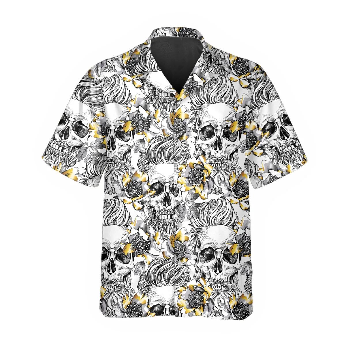 Pattern Flower Skull Hawaiian Shirt – Best Clothing For You