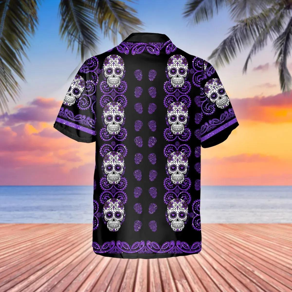 Pattern Purple Color Skull Hawaiian Shirt – Best Clothing For You