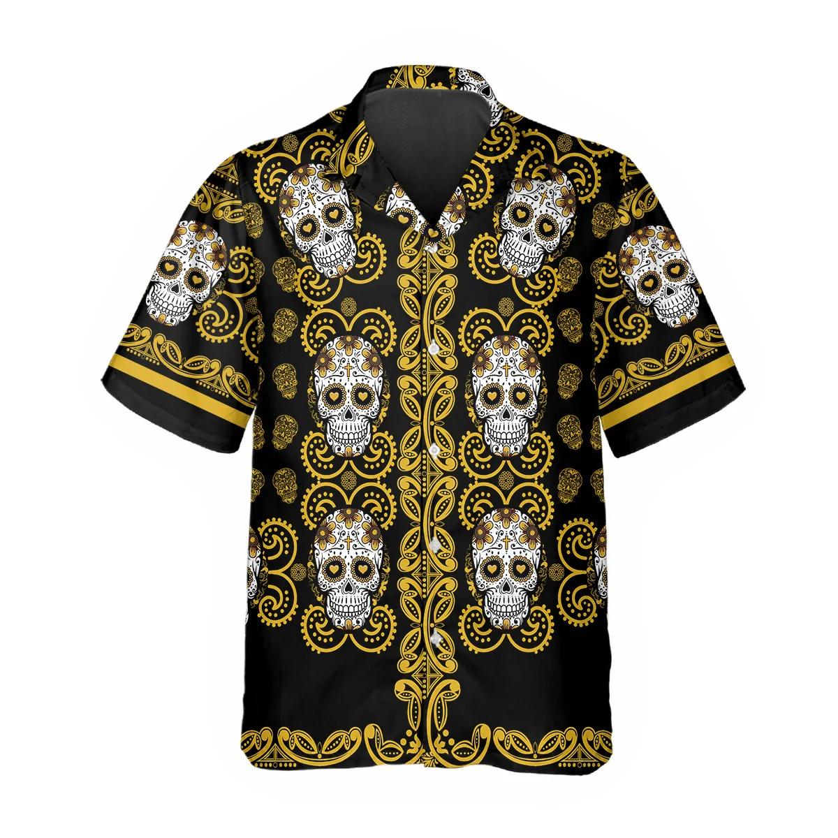 Pattern Yellow Color Skull Hawaiian Shirt – Best Clothing For You