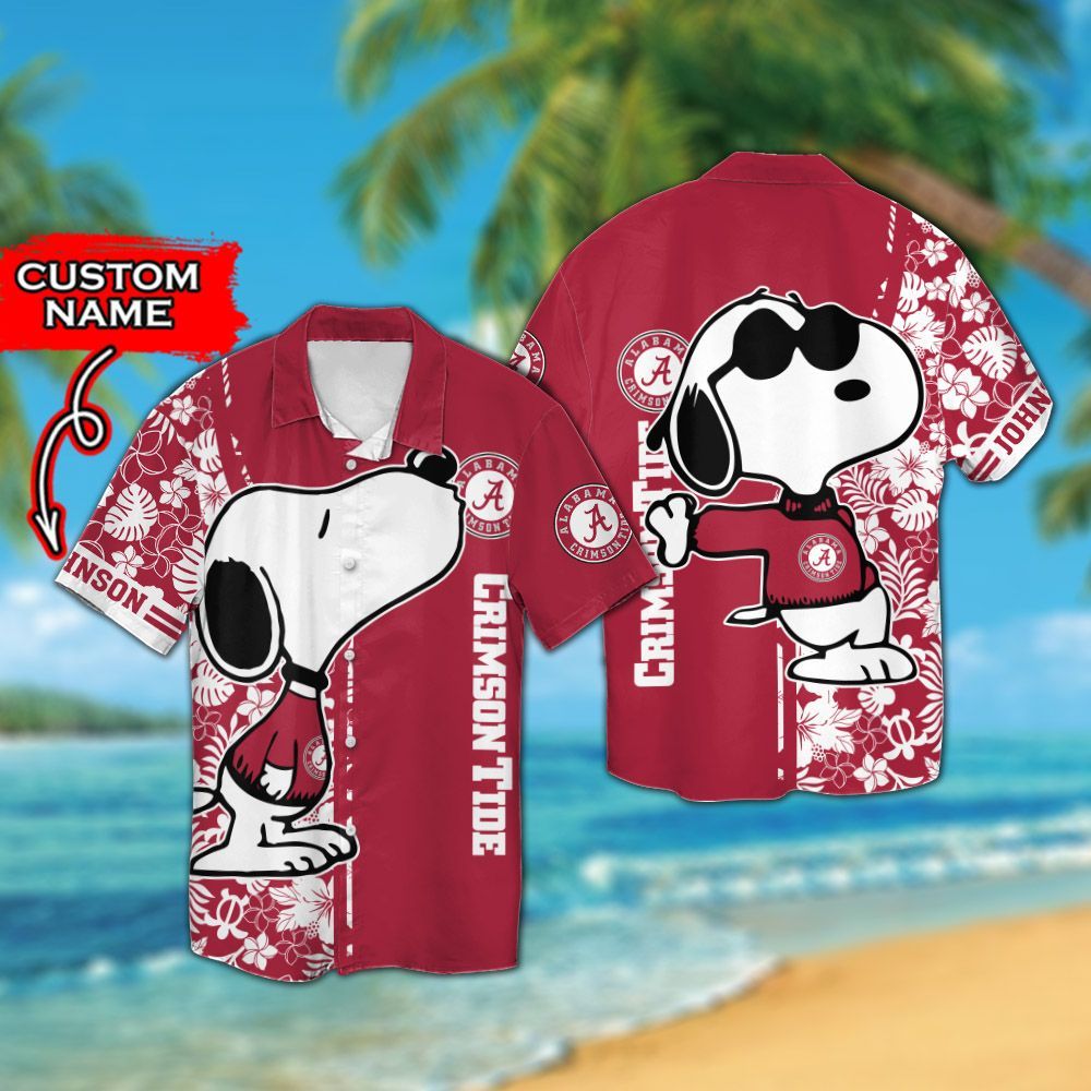 Personalized Alabama Crimson Tide & Snoopy Hawaiian Shirt Hot Trendy Summer 2024