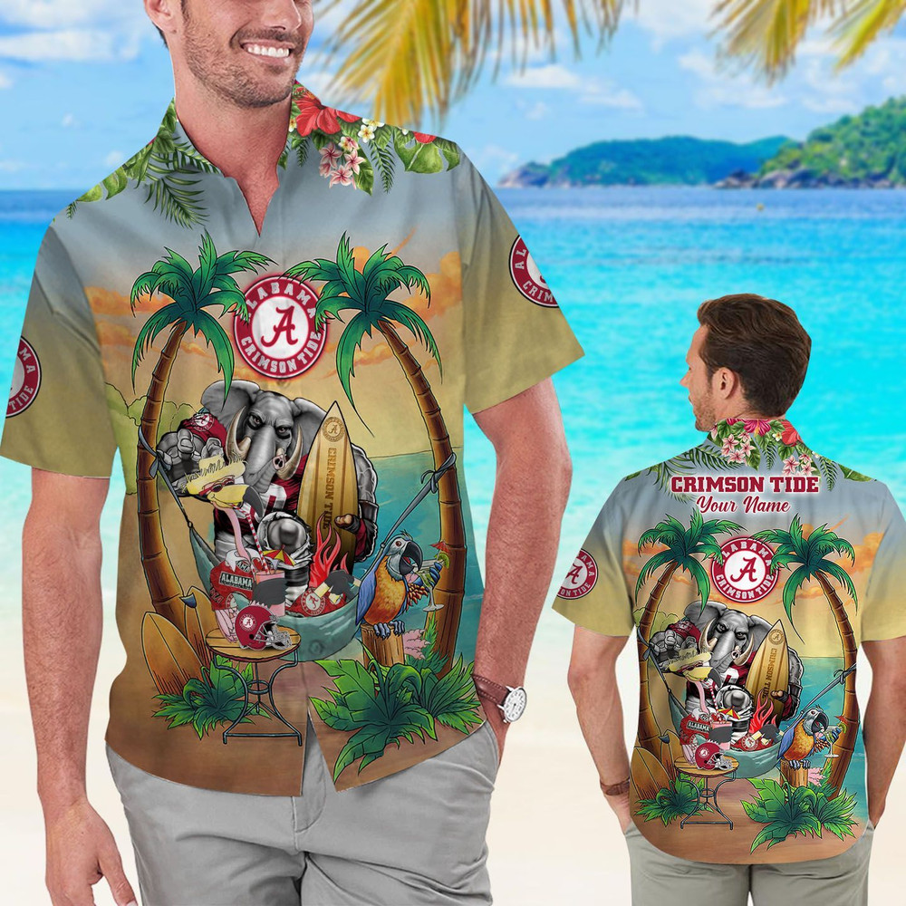 Personalized Alabama Crimson Tide Flamingo Parrot Hawaiian Shirt Hot Trendy Summer 2024