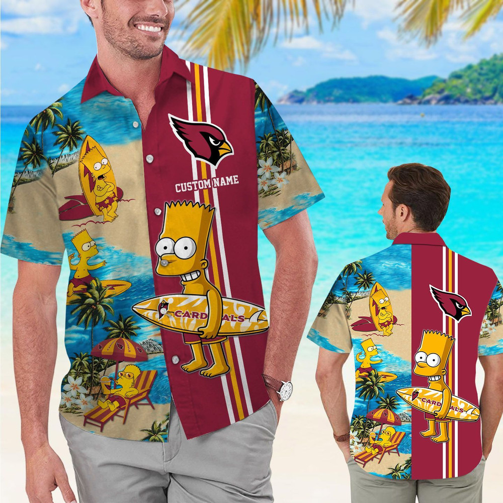 Personalized Arizona Cardinals & Simpsons Hawaiian Shirt Hot Trendy Summer 2024