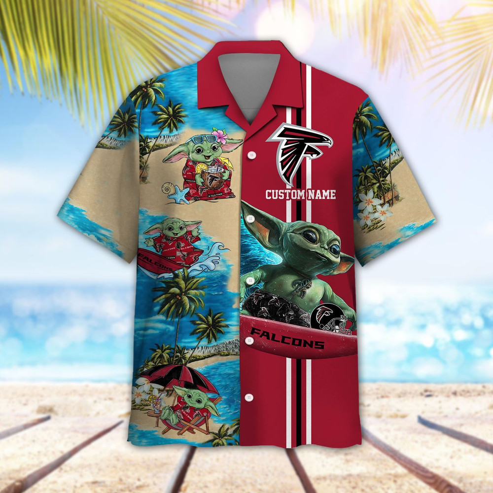 Personalized Atlanta Falcons & Baby Yoda Hawaiian Shirt Hot Trendy Summer 2024