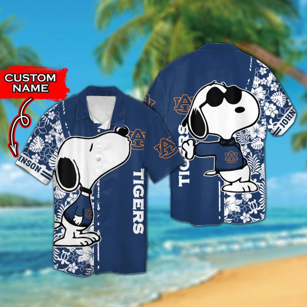 Personalized Auburn Tigers & Snoopy Hawaiian Shirt Hot Trendy Summer 2024