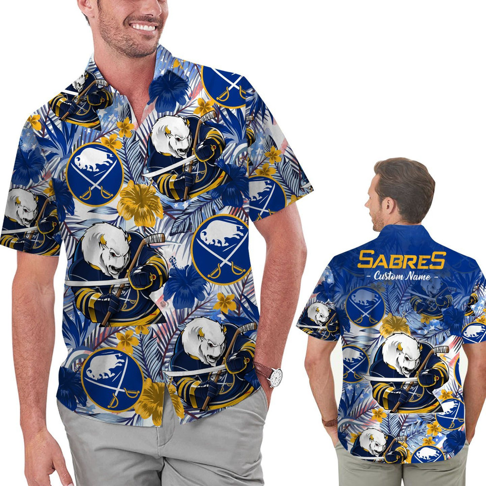 Personalized Buffalo Sabres Tropical Floral America Flag Hawaiian Shirt Hot Trendy Summer 2024