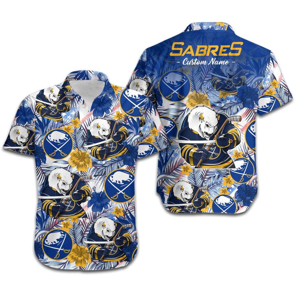 Personalized Buffalo Sabres Tropical Floral America Flag Hawaiian Shirt Hot Trendy Summer 2024